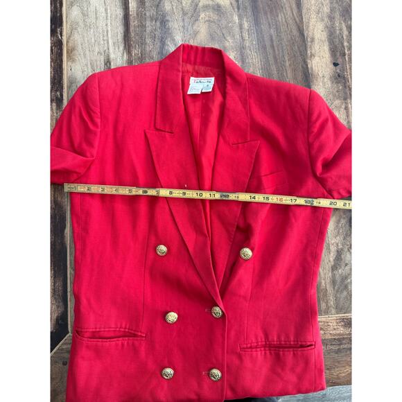 Vintage Talbots Women's Red Single Breasted Long Sleeves Blazer Coat Size 8 - Picture 3 of 4